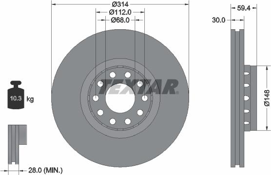 Textar 92073200 - Спирачен диск vvparts.bg