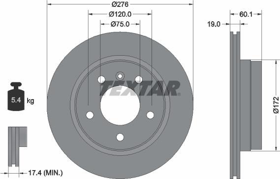 Textar 92072405 - Спирачен диск vvparts.bg