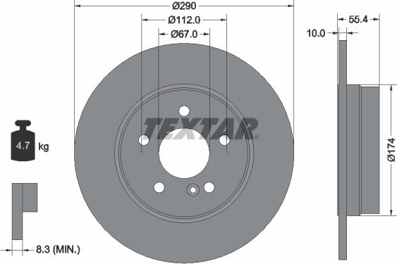 Textar 92072705 - Спирачен диск vvparts.bg