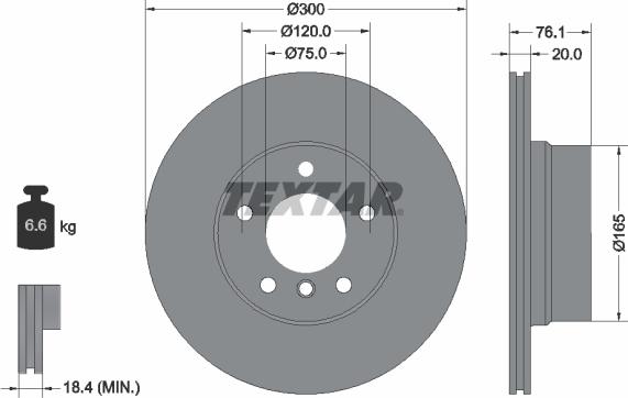 Textar 92199503 - Спирачен диск vvparts.bg