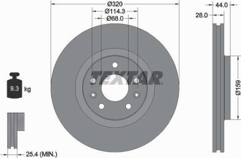 Textar 92195400 - Спирачен диск vvparts.bg