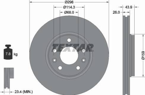 Textar 92195600 - Спирачен диск vvparts.bg