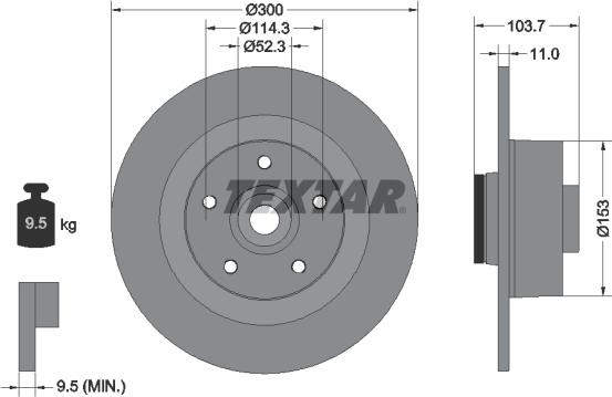 Textar 92196103 - Спирачен диск vvparts.bg