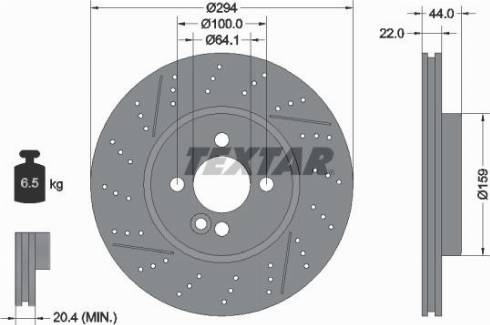 Textar 92196700 - Спирачен диск vvparts.bg