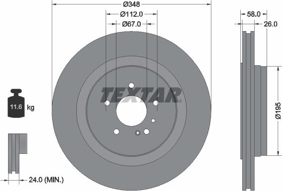 Textar 92198003 - Спирачен диск vvparts.bg