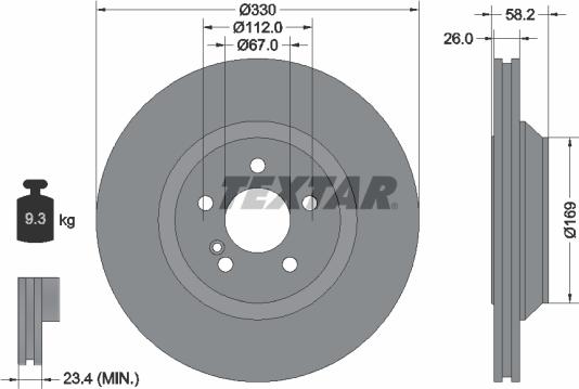 Textar 92197905 - Спирачен диск vvparts.bg