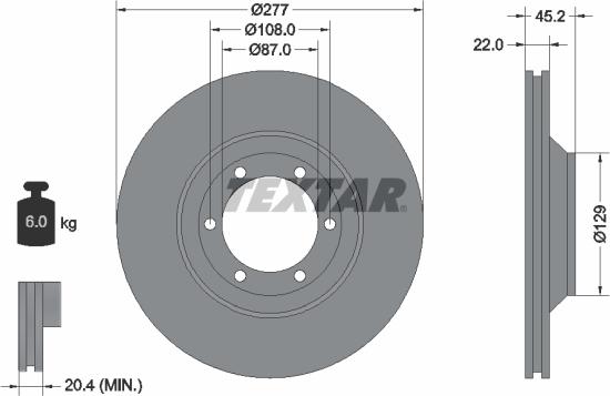 Textar 92149400 - Спирачен диск vvparts.bg