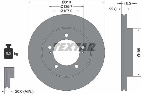 Textar 92149000 - Спирачен диск vvparts.bg