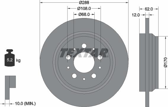 Textar 92149205 - Спирачен диск vvparts.bg