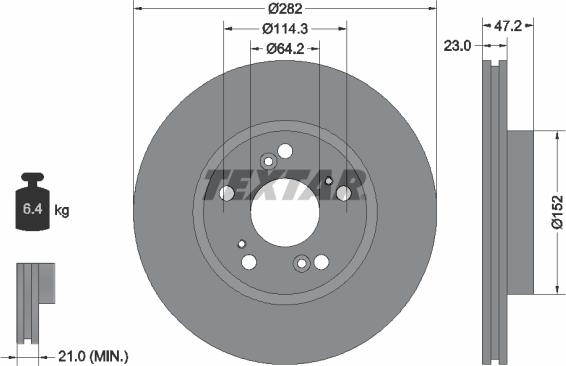 Textar 92144400 - Спирачен диск vvparts.bg