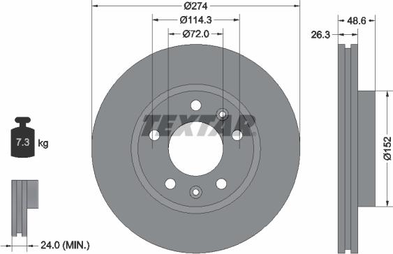 Textar 92146900 - Спирачен диск vvparts.bg