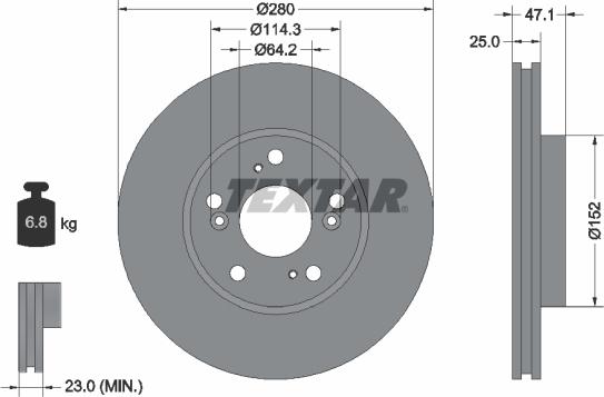 Textar 92146603 - Спирачен диск vvparts.bg