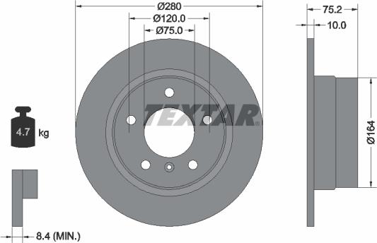 Textar 92146000 - Спирачен диск vvparts.bg