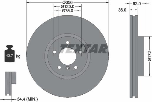 Textar 92146203 - Спирачен диск vvparts.bg