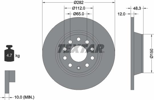 Textar 92140805 - Спирачен диск vvparts.bg