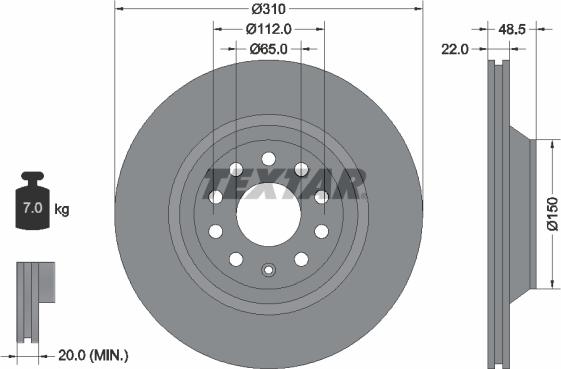 Textar 92140705 - Спирачен диск vvparts.bg