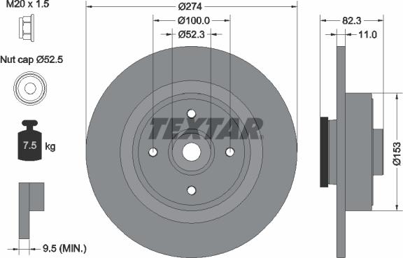 Textar 92141403 - Спирачен диск vvparts.bg