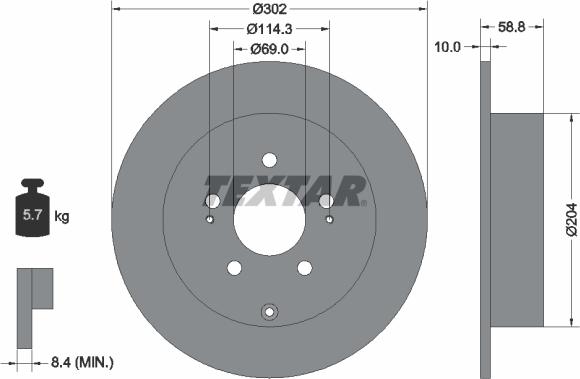 Textar 92148400 - Спирачен диск vvparts.bg