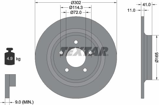 Textar 92148200 - Спирачен диск vvparts.bg