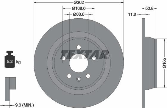 Textar 92159305 - Спирачен диск vvparts.bg