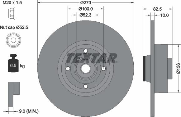 Textar 92154503 - Спирачен диск vvparts.bg