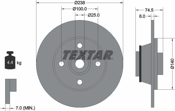 Textar 92154100 - Спирачен диск vvparts.bg