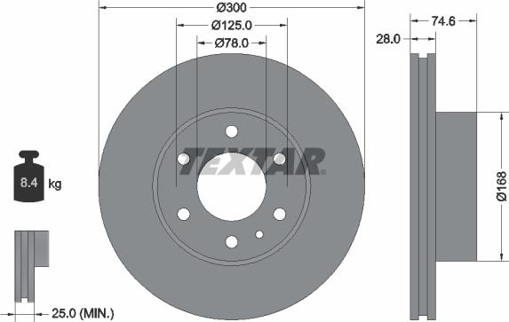 Textar 92155900 - Спирачен диск vvparts.bg