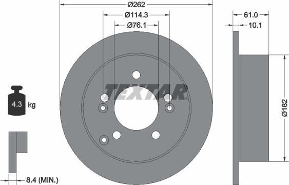 Textar 92156803 - Спирачен диск vvparts.bg