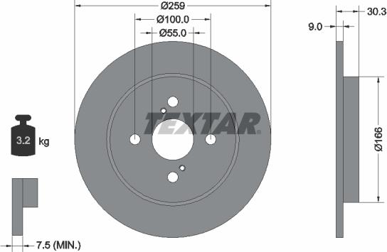 Textar 92156300 - Спирачен диск vvparts.bg