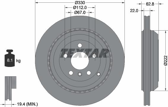 Textar 92150905 - Спирачен диск vvparts.bg