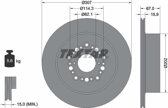 Textar 92150400 - Спирачен диск vvparts.bg