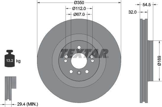 Textar 92150705 - Спирачен диск vvparts.bg