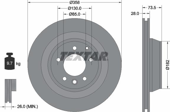 Textar 92151405 - Спирачен диск vvparts.bg