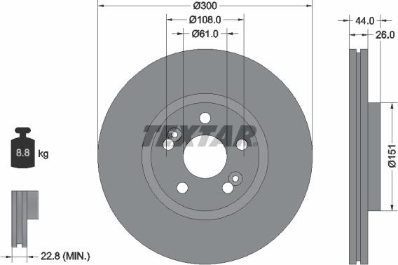 Textar 92151503 - Спирачен диск vvparts.bg