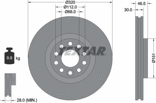 Textar 92158305 - Спирачен диск vvparts.bg