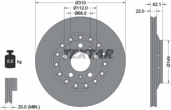 Textar 92152305 - Спирачен диск vvparts.bg