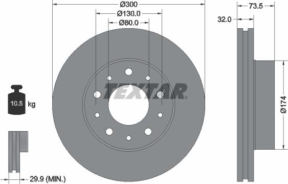 Textar 92157305 - Спирачен диск vvparts.bg