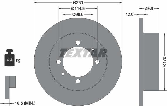 Textar 92169603 - Спирачен диск vvparts.bg