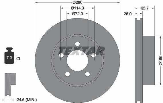 Textar 92169003 - Спирачен диск vvparts.bg