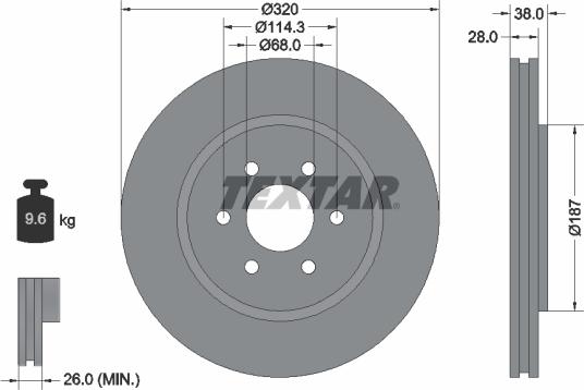 Textar 92164405 - Спирачен диск vvparts.bg