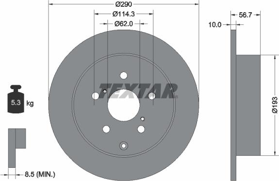 Textar 92164800 - Спирачен диск vvparts.bg