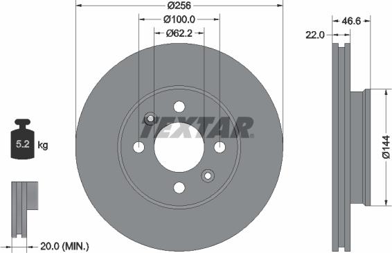 Textar 92164700 - Спирачен диск vvparts.bg