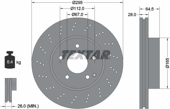 Textar 92165003 - Спирачен диск vvparts.bg