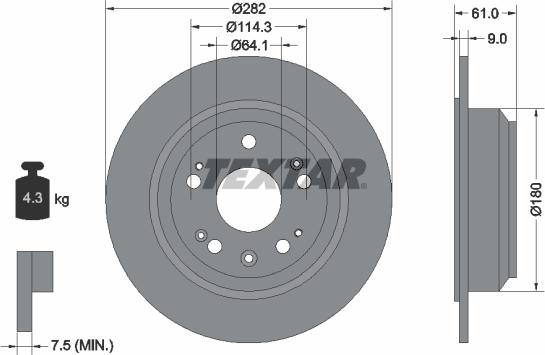 Textar 92165800 - Спирачен диск vvparts.bg