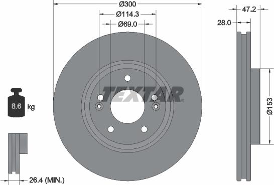 Textar 92166505 - Спирачен диск vvparts.bg