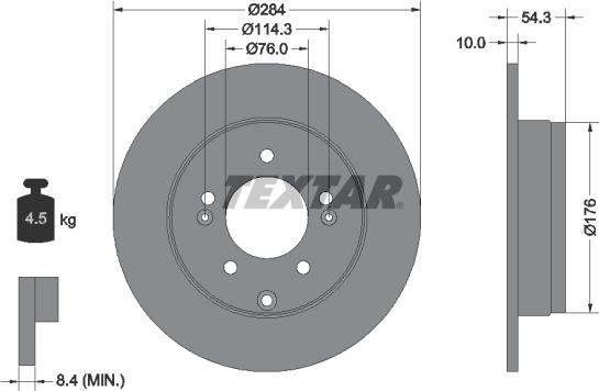 Textar 92166600 - Спирачен диск vvparts.bg