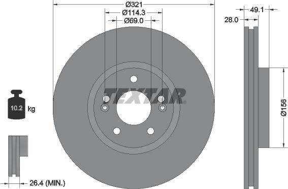 Textar 92166003 - Спирачен диск vvparts.bg