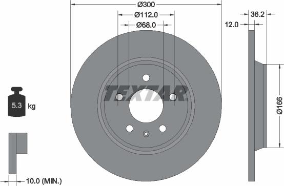 Textar 92160103 - Спирачен диск vvparts.bg