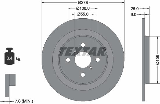 Textar 92161900 - Спирачен диск vvparts.bg