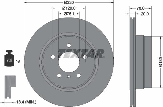 Textar 92161103 - Спирачен диск vvparts.bg